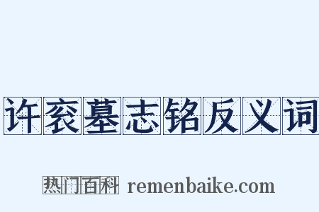 许衮墓志铭反义词是什么意思的图片